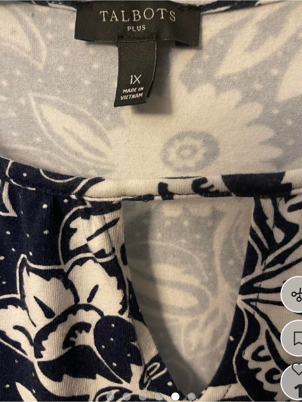 Talbots Navy and White Paisley Maxi Dress - Picture 4 of 4